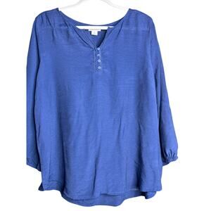 Women’s Liz Claiborne navy long sleeve shirt